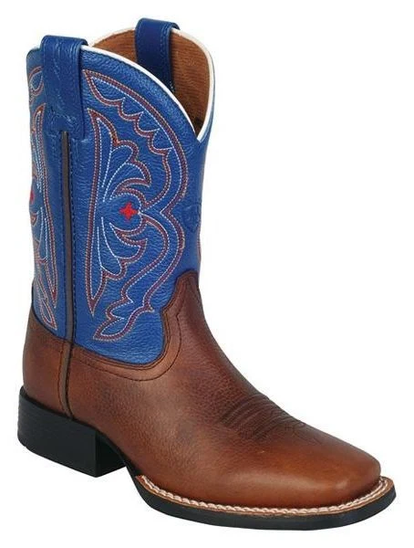 Ariat Quickdraw Western Boots - Kids - Brown/Royal Blue - Image 3