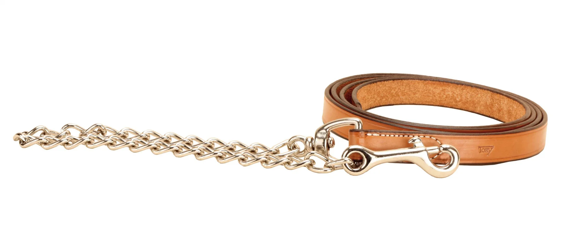 Tory Leather 1" Single Ply Lead with Nickle Plated Chain - Image 5